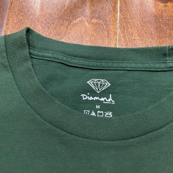 Diamond Supply Co. Streetwear Roses Logo Hunter Green T-Shirt Men's Size Medium - Picture 6 of 8